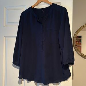 NYDJ navy blue popover bluse size XL